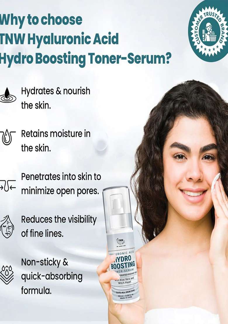 Tnw The Natural Wash Hyaluronic Acid Hydro Boosting Toner Serum 100Ml - Indya