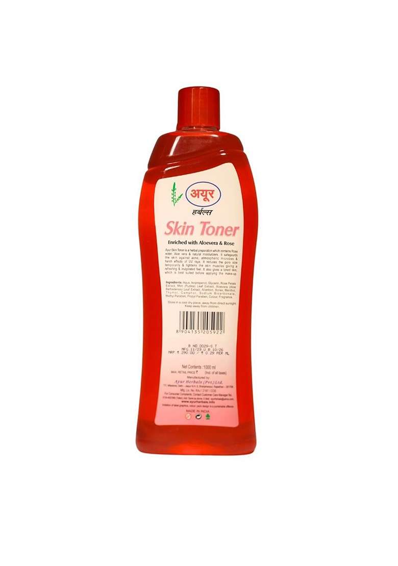 Ayur Herbals Skin Toner With Rose Mint 1000Ml - Indya