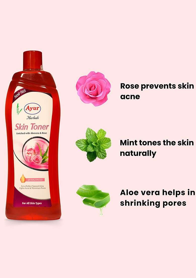 Ayur Herbals Skin Toner With Rose Mint 1000Ml - Indya