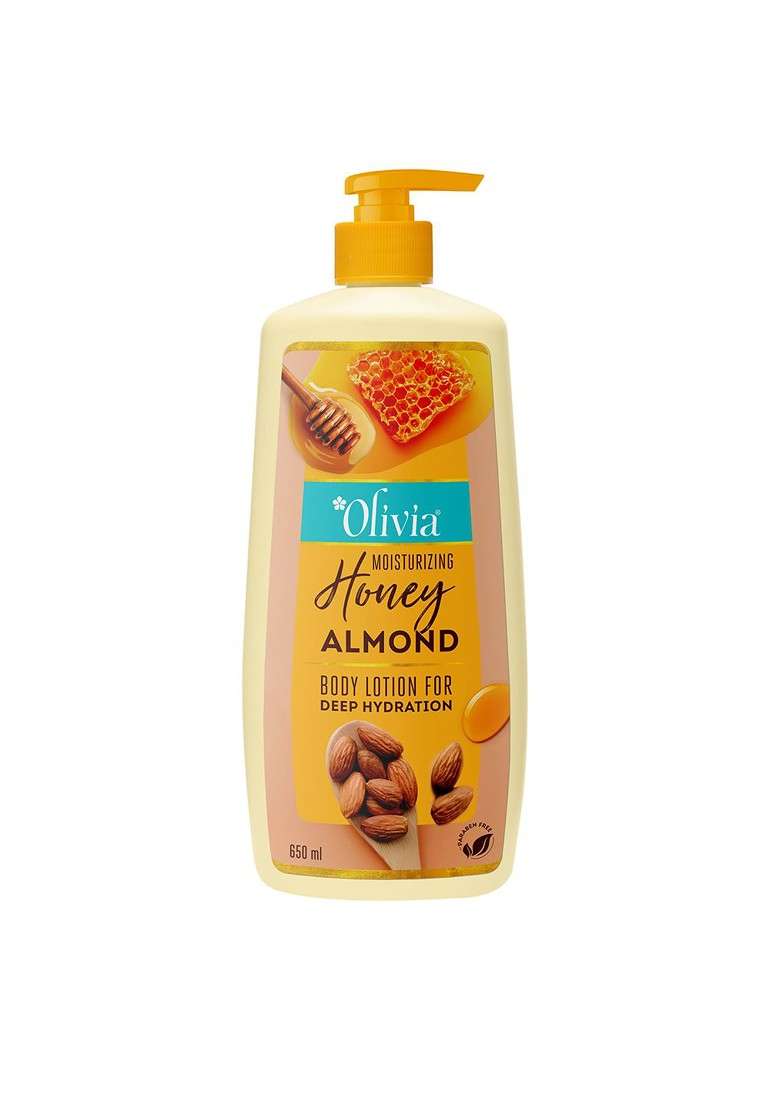 Olivia Honey Almond Deep Hydration Body Lotion With Olive Oil Vitamin E 650 Ml - Indya