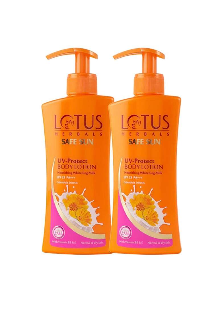 Lotus Herbals Safe Sun Set Of 2 Uv Protect Body Lotion Spf 25 Pa 250Ml Each - Indya