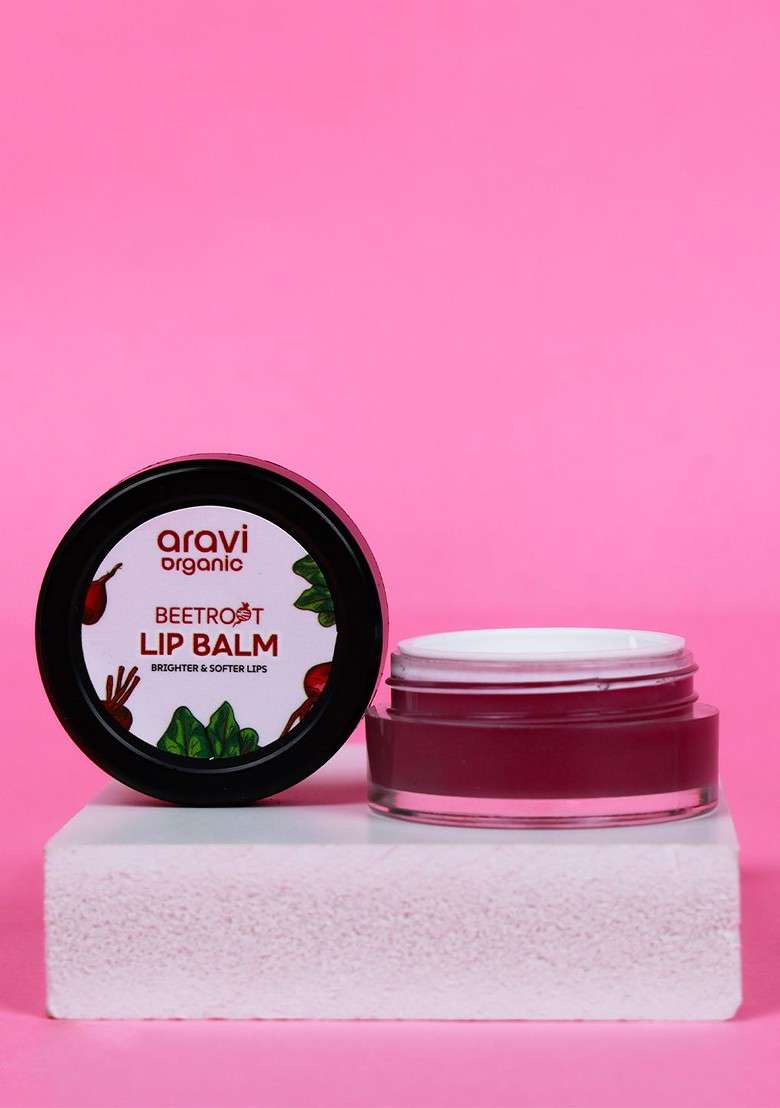 Aravi Organic Beetroot Lip Balm With Beetroots Shea Butter Cocoa 8Gm - Indya