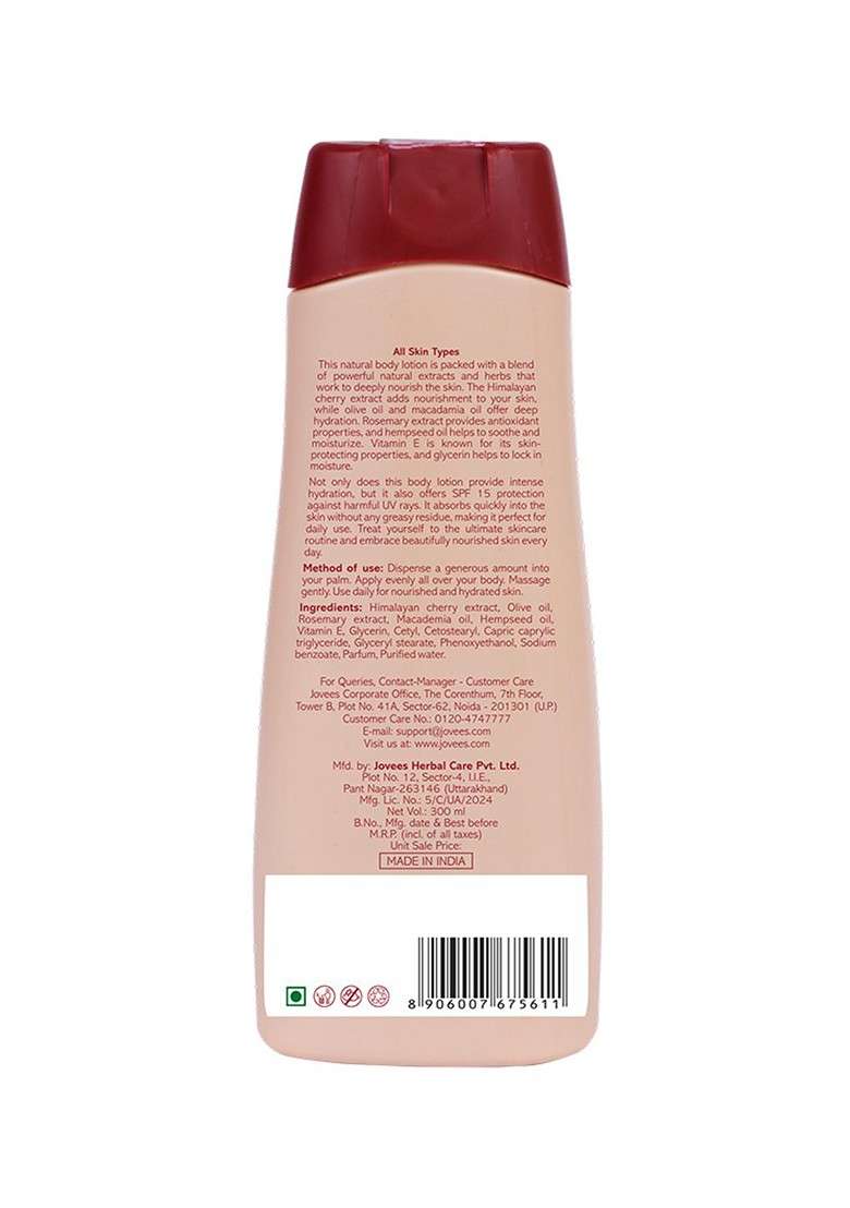 Jovees Himalayan Cherry Pro Collagen Hand Body Lotion With Spf 300 Ml - Indya