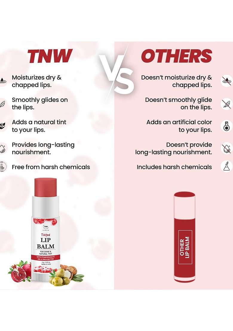 Tnw The Natural Wash Pomegranate Tinted Lip Balm 6G - Indya