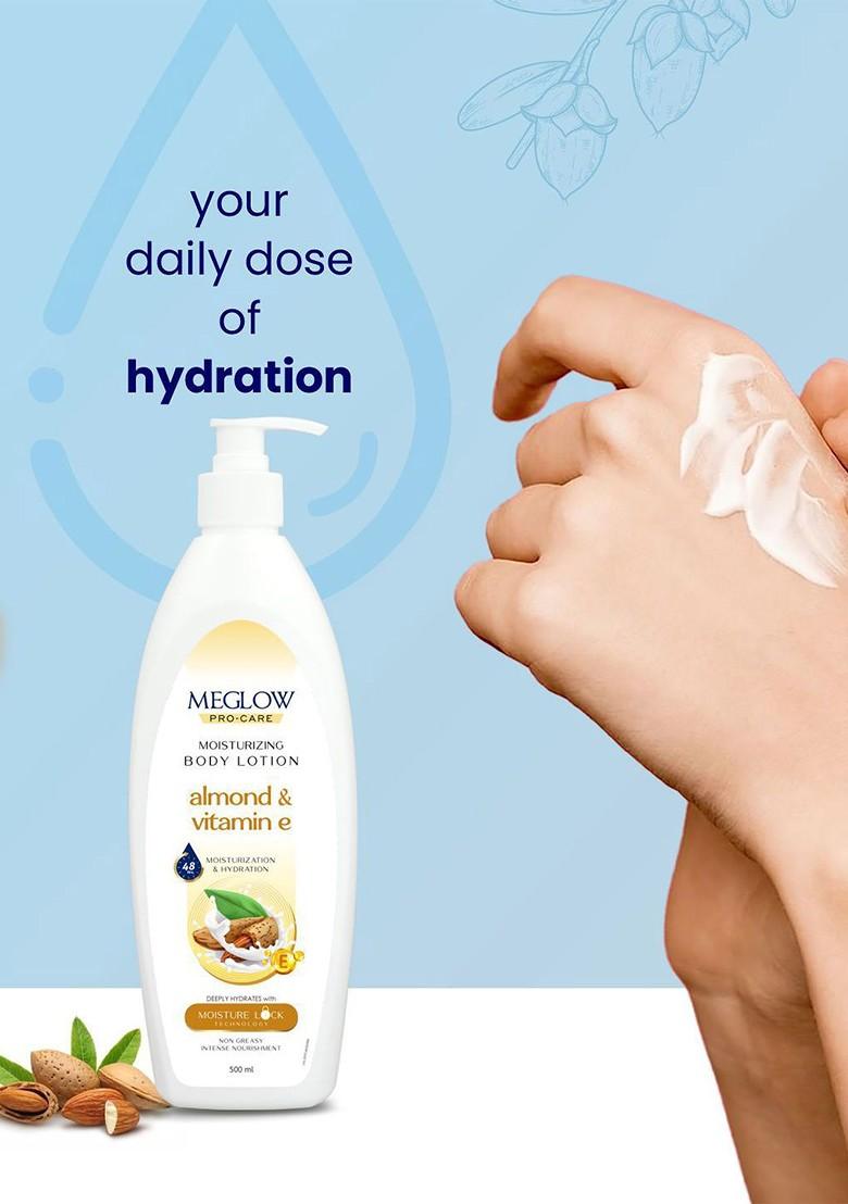 Meglow Almond Vitamin E Moisturizing Body Lotion 500 Ml