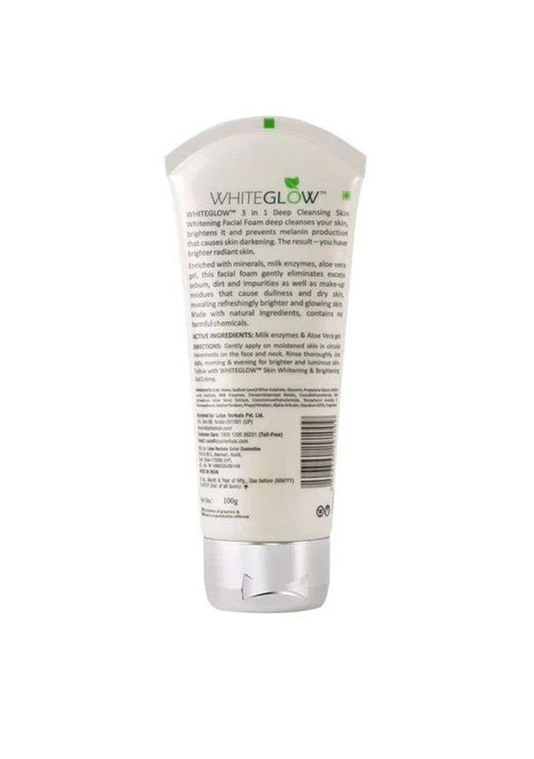 Lotus Herbals White Glow Set Of 3 Whitening Facial Foam With Aloevera 100G Each - Indya