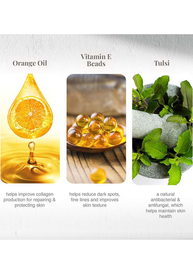 Vlcc Set Of Orange Oil Pore Cleansing Tulsi Acne Clear Face Wash 150 Ml Each - Indya