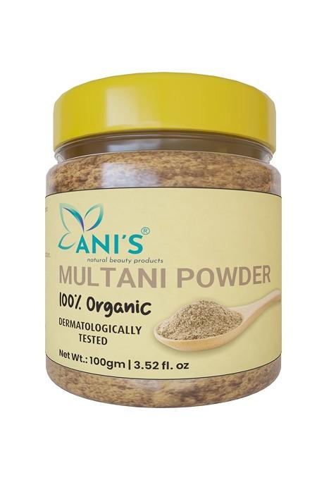 Ani'S Set Of 2 Organic Multani Mitti Powder For Face And Hair 100 G Each
