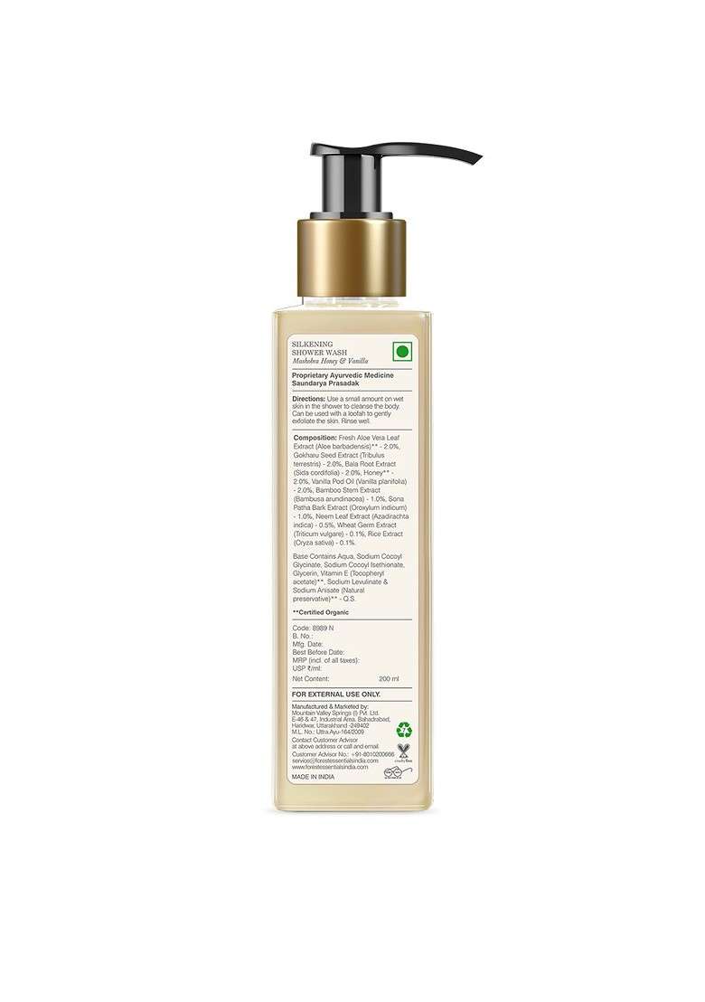Forest Essentials Silkening Shower Wash With Mashobra Honey Vanilla 200 Ml - Indya
