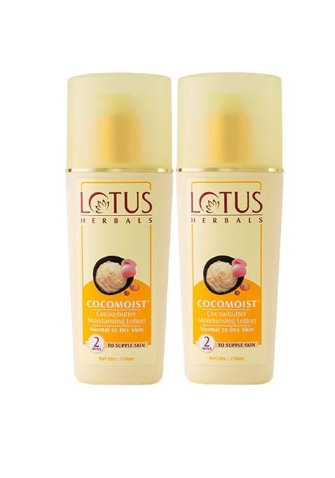 Lotus Herbals Set Of 2 Cocomoist Cocoa Butter Moisturising Lotion 170Ml Each