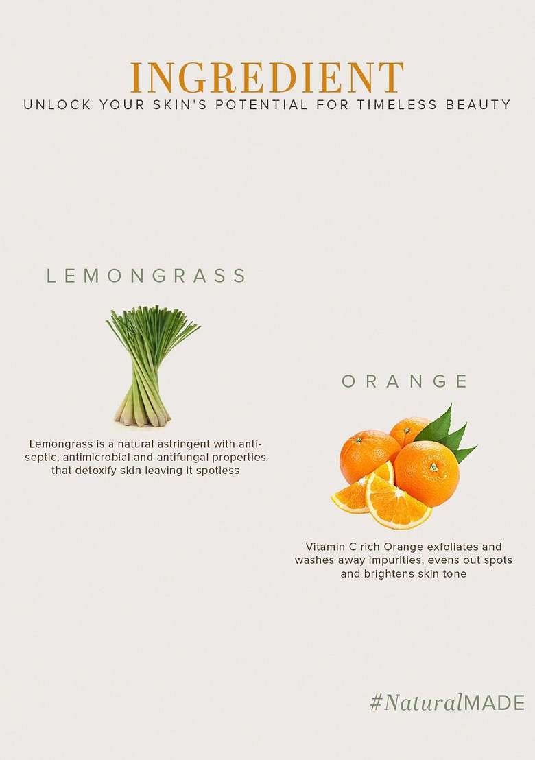 Khadi Natural Set Of 2 Orange Lemongrass Penetrating Face Wash 210 Ml Each - Indya