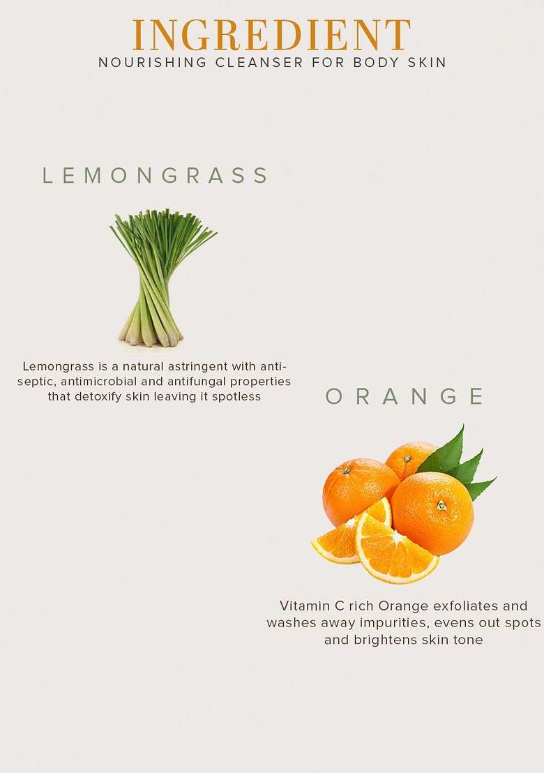 Khadi Natural Orange Lemongrass Body Wash For Refreshing Cleanse 210Ml - Indya