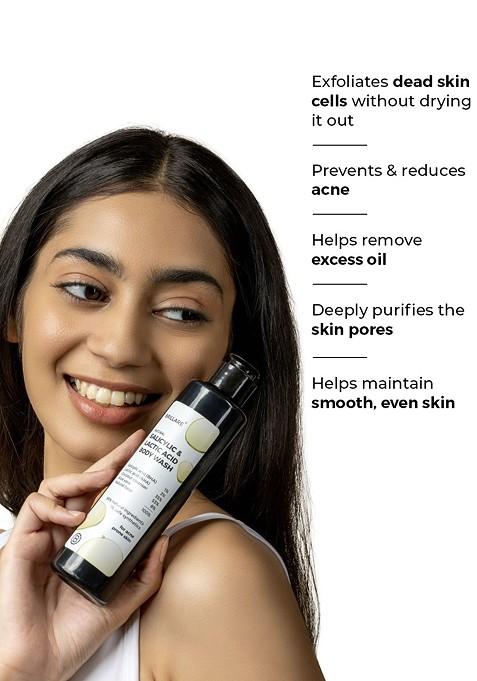 Brillare Salicylic Lactic Acid Body Wash For Clear Purified Acne Prone Skin 200Ml