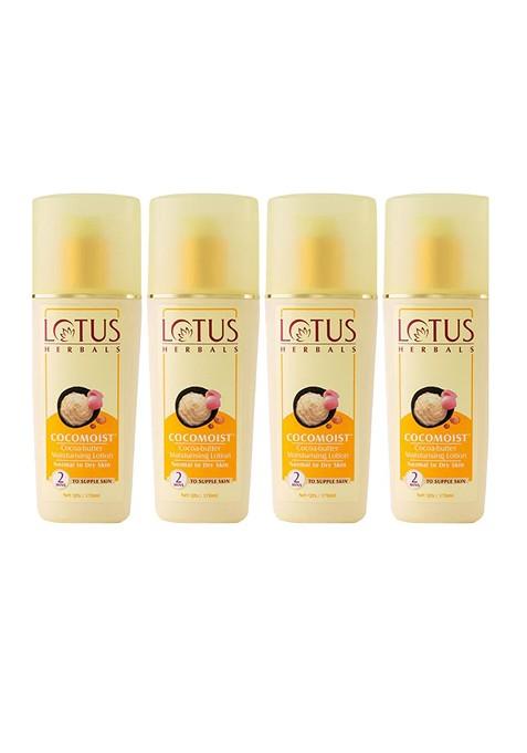 Lotus Herbals Set Of 4 Cocomoist Cocoa Butter Moisturising Lotion 170Ml Each