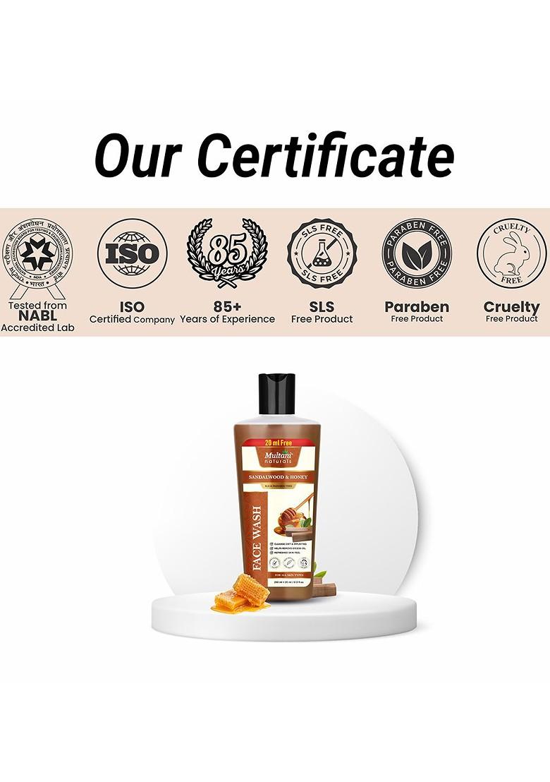 Multani Naturals Sandalwood Honey Face Wash 250 Ml