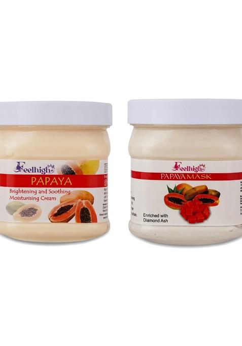 Feelhigh Set Of Papaya Moisturizer Cream Mask 500 G Each