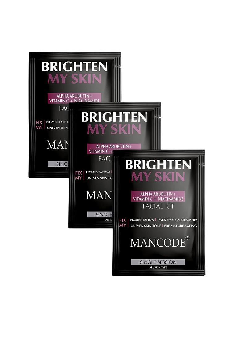 Mancode Set Of 3 Brighten My Skin 6 Steps Alpha Arbutin Vitamin C Facial Kit 58 G