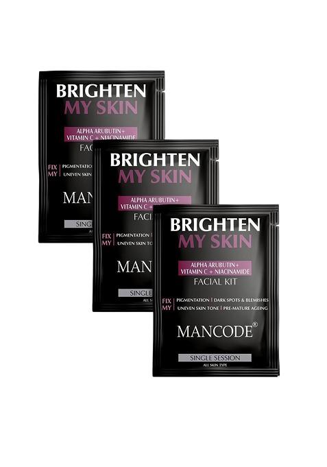Mancode Set Of 3 Brighten My Skin 6 Steps Alpha Arbutin Vitamin C Facial Kit 58 G