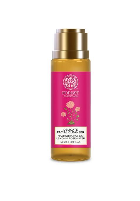 Forest Essentials Delicate Facial Cleanser With Mashobra Honey Lemon Rosewater 50Ml