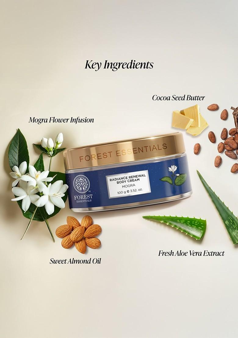 Forest Essentials Mogra Radiance Renewal Body Cream For Dry Skin Repair 100G