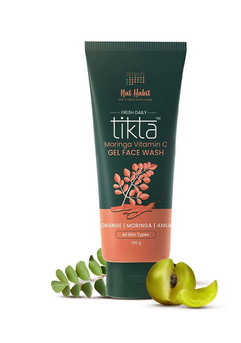 Nat Habit Tikta Moringa Vitamin C Gel Face Wash With Orange Amla 100G - Indya