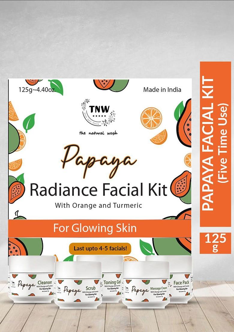 Tnw The Natural Wash Papaya Facial Kit With Orange Turmeric For Glowing Skin 125G