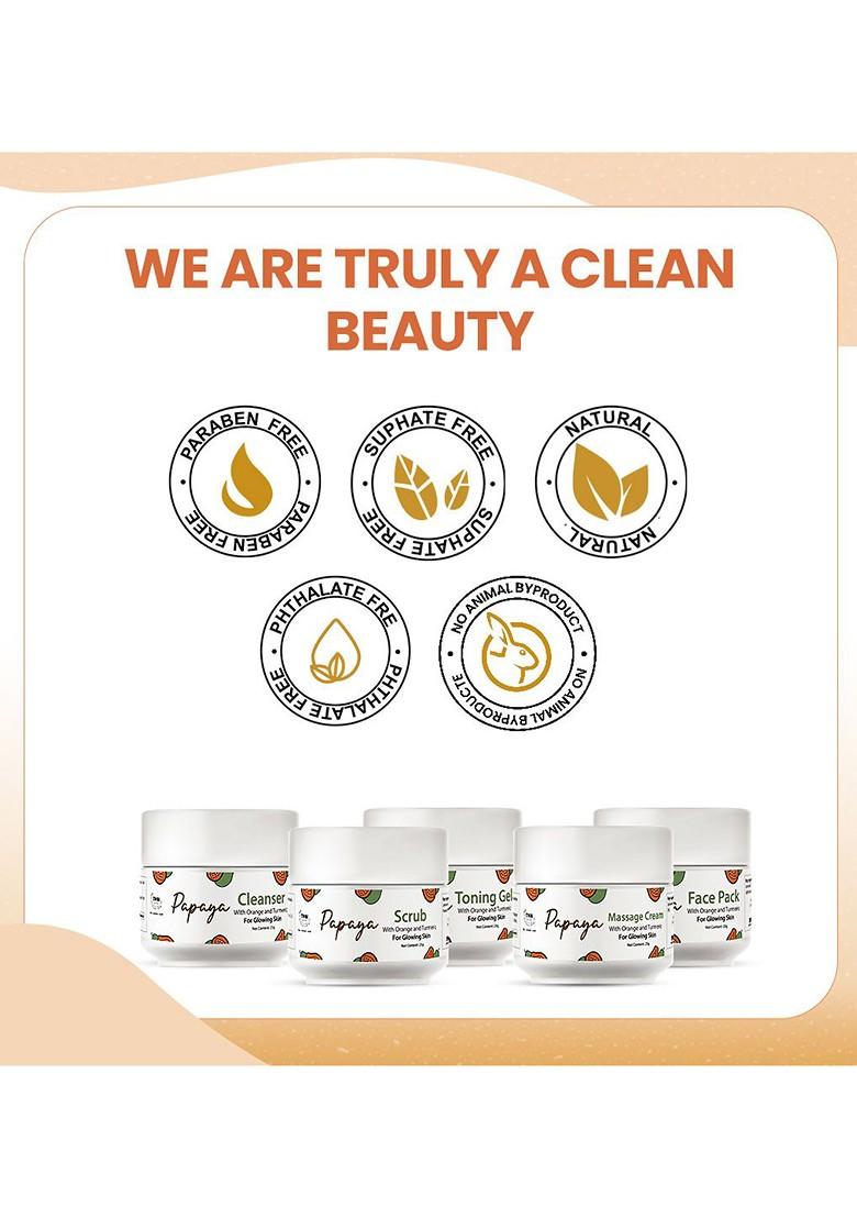 Tnw The Natural Wash Papaya Facial Kit With Orange Turmeric For Glowing Skin 125G