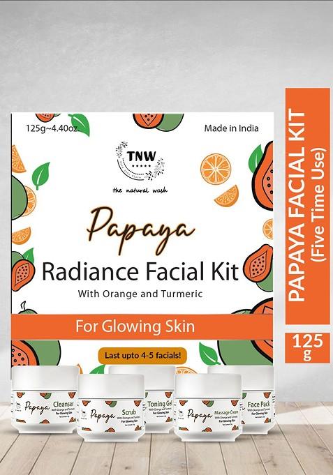 Tnw The Natural Wash Papaya Facial Kit With Orange Turmeric For Glowing Skin 125G