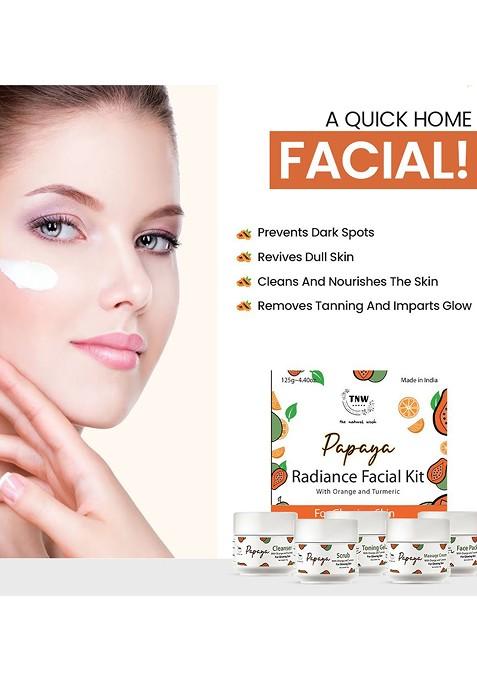 Tnw The Natural Wash Papaya Facial Kit With Orange Turmeric For Glowing Skin 125G
