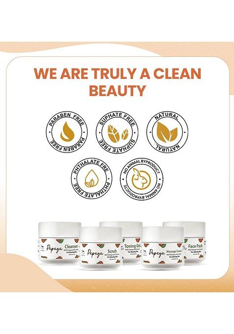 Tnw The Natural Wash Papaya Facial Kit With Orange Turmeric For Glowing Skin 125G