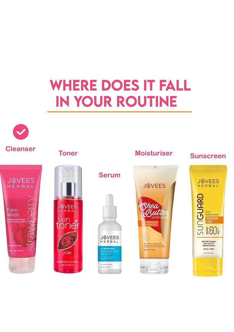 Jovees Strawberry Face Wash For Hydrating Glowing Skin 50 Ml