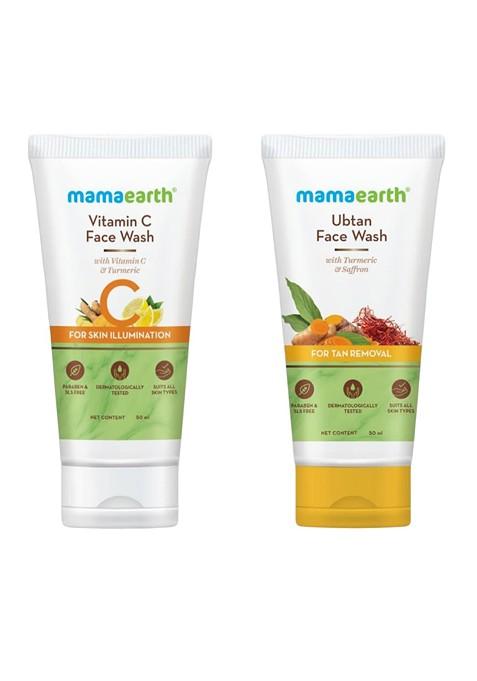 Mamaearth Set Of Vitamin C Ubtan Face Wash 50Ml Each