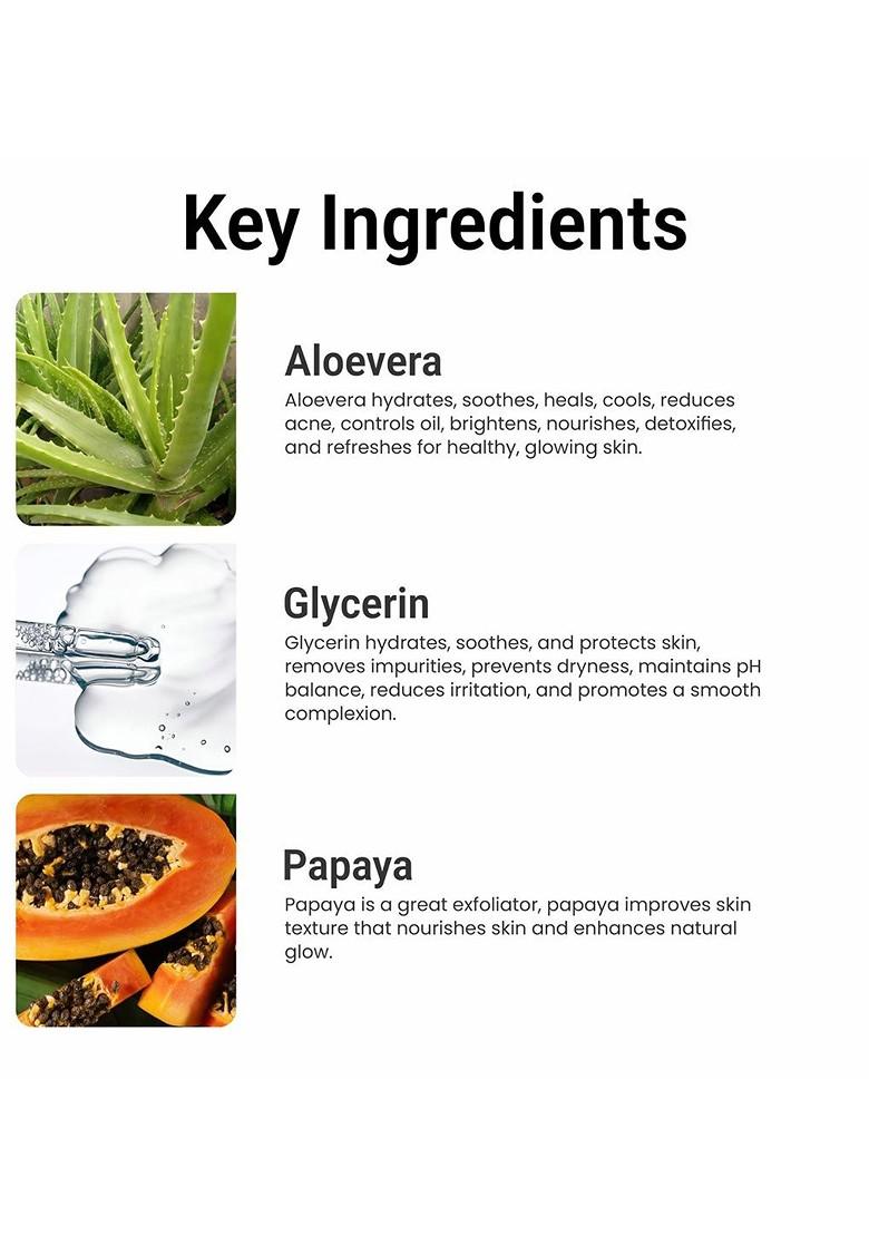 Multani Naturals Aloe Vera Papaya Face Wash For Smooth Clean Skin 100 Ml