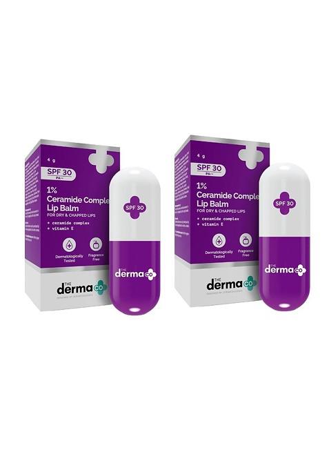 The Derma Co Set Of 2 1 Ceramide Complex Lip Balm With Vitamin E Spf 30 Pa 4 G Each
