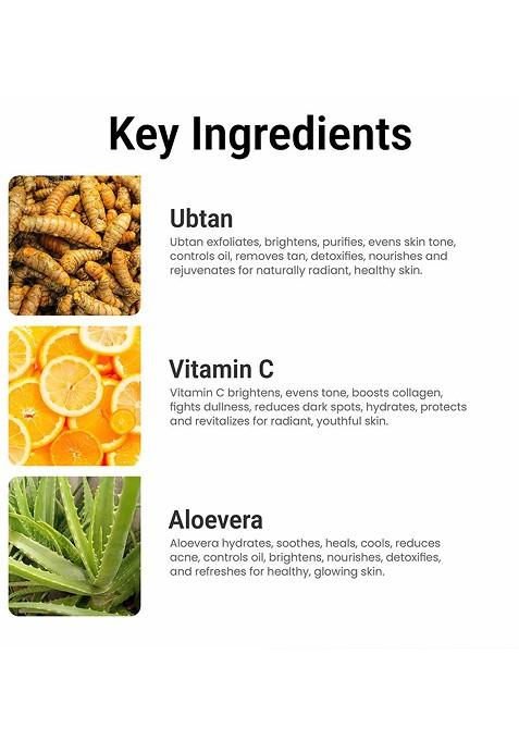 Multani Ubtan Vitamin C Face Wash For Skin Glow Purify Brighten 100 Ml