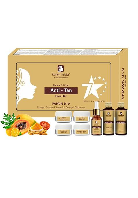 Passion Indulge Papain D10 7 Star Facial Kit For Anti Tan Glowing Skin