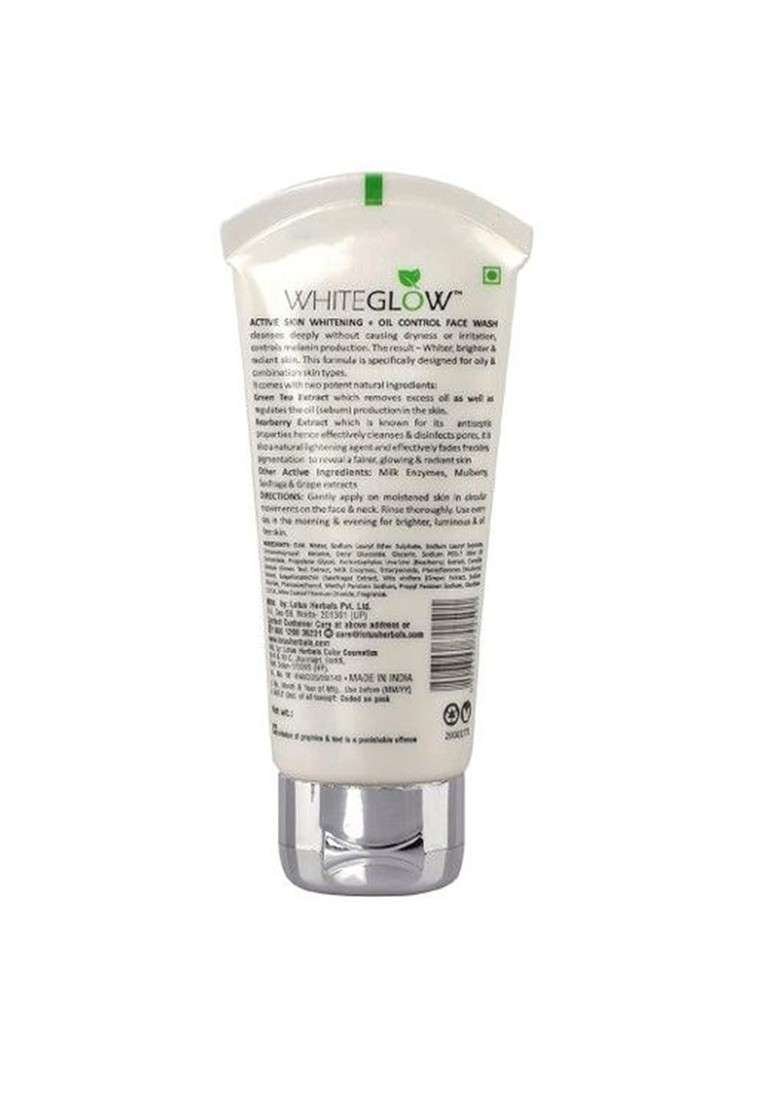 Lotus Herbals Set Of 2 Whiteglow Active Skin Whitening Oil Control Face Wash 100G Each - Indya