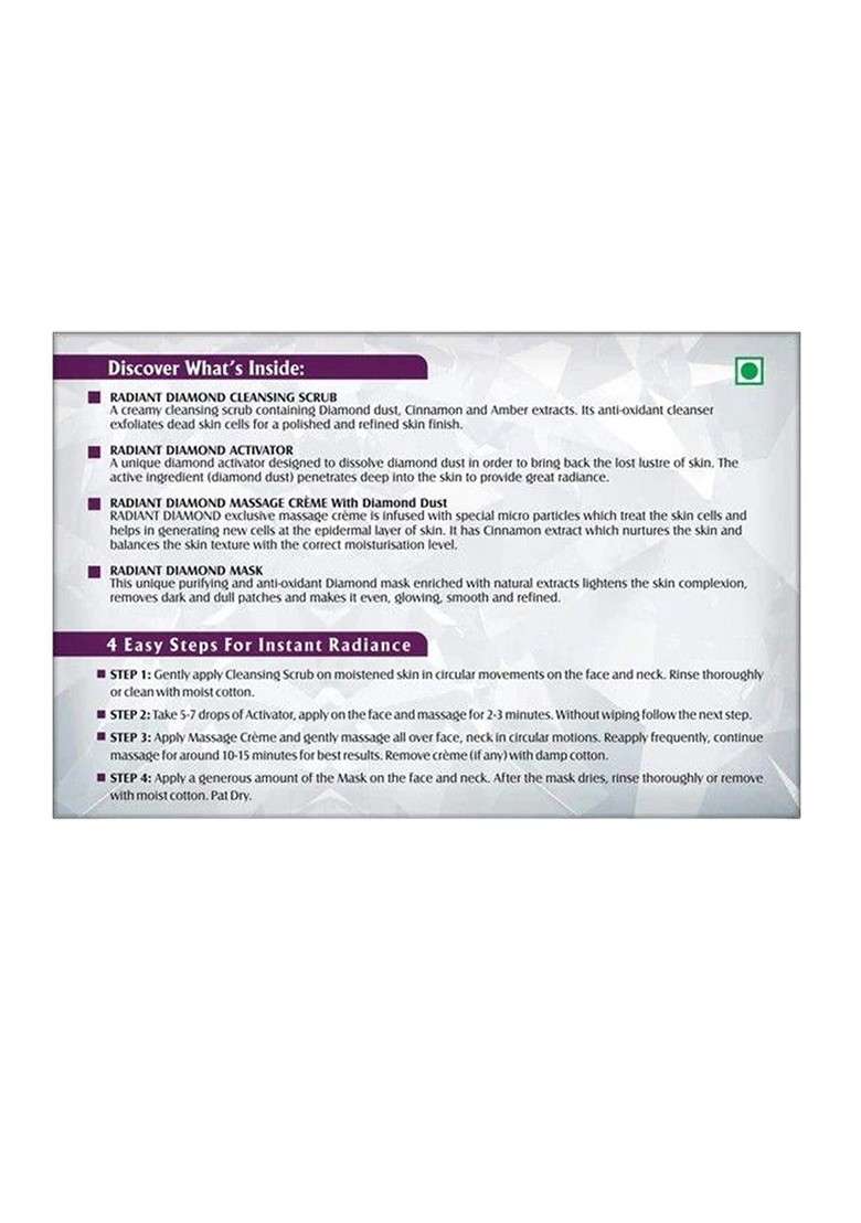 Lotus Herbals Set Of 3 Radiant Diamond Cellular Radiance Facial Kit 37G Each - Indya