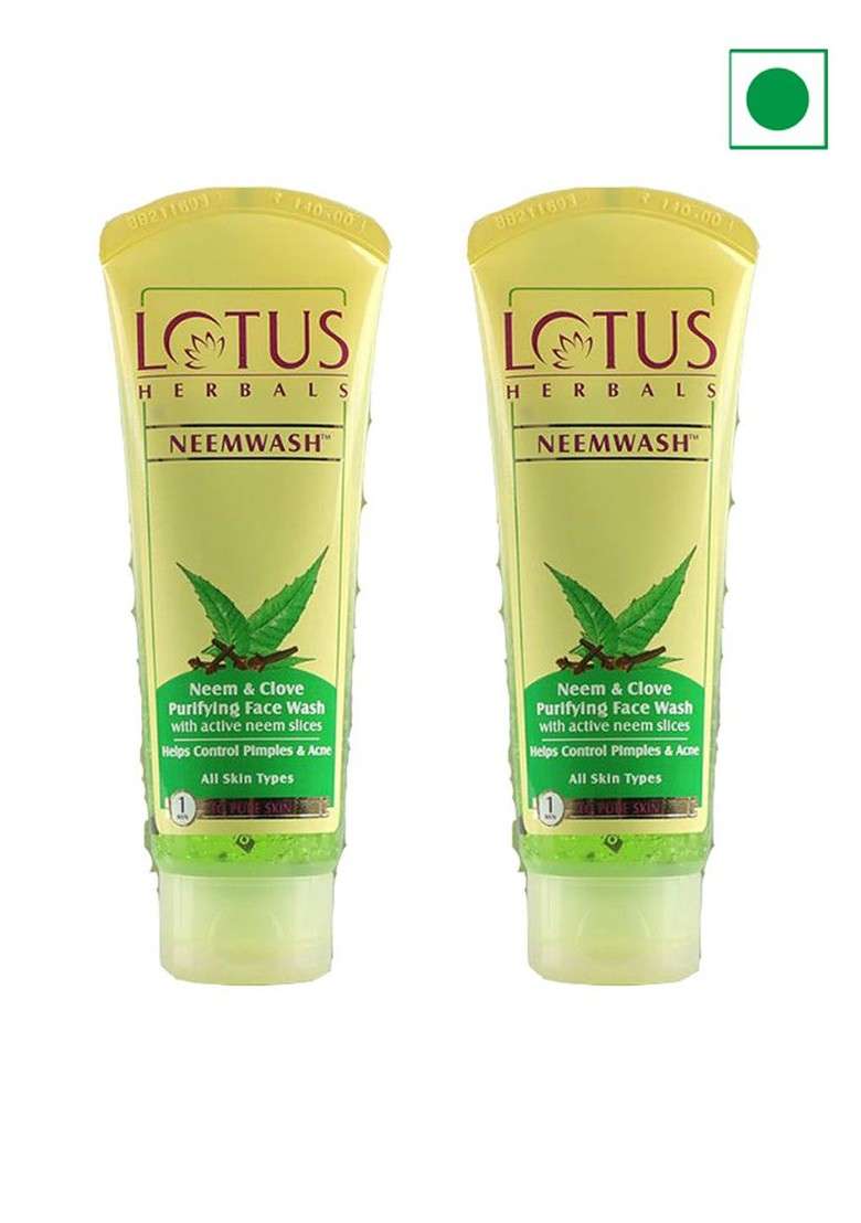 Lotus Herbals Set Of 2 Neem Face Clove Purifying Wash 120Ml Each - Indya
