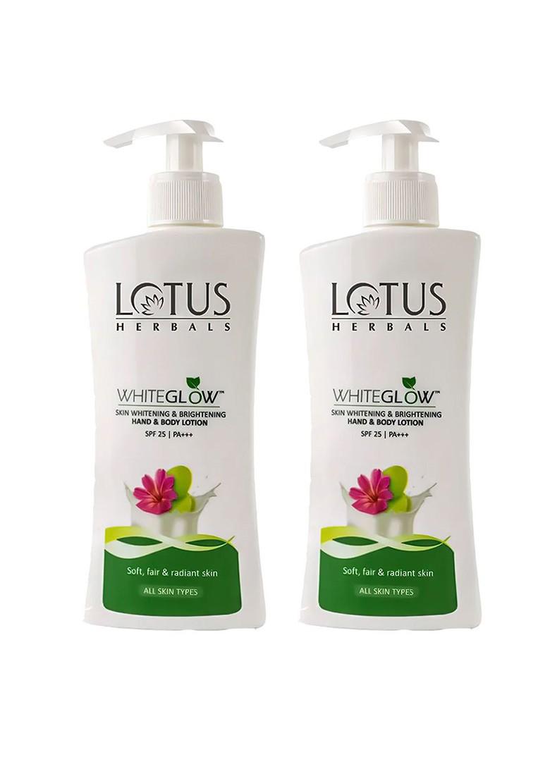 Lotus Herbals Set Of 2 Whiteglow Skin Whitening Hand Body Lotion Spf 25 270Ml Each