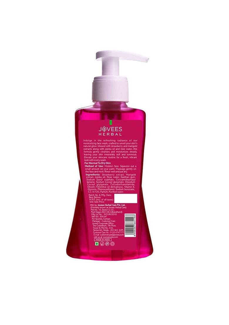 Jovees Strawberry Face Wash With Jojoba Oil For Hydrating Glowing Skin 300 Ml