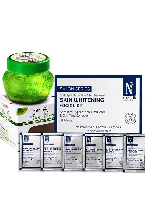 Nutriglow Naturals Skin Wine Facial Kit And Aloe Vera Massage Gel