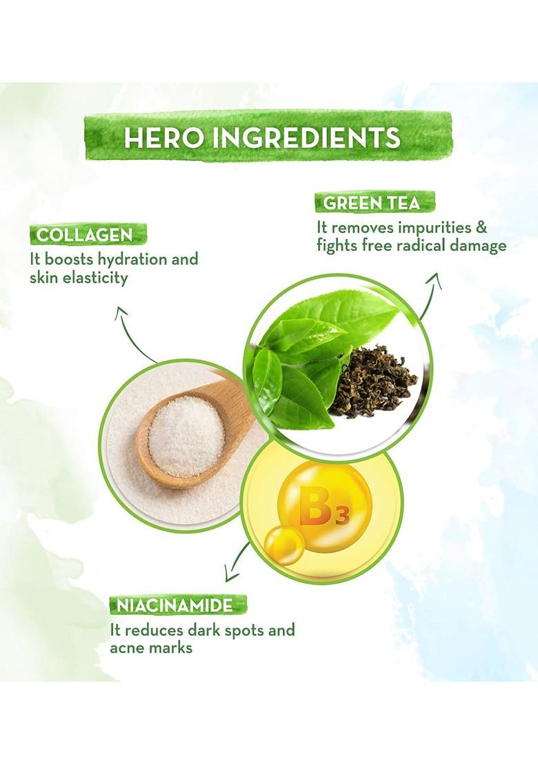 Mamaearth Green Tea Face Wash With Collagen Niacinamide 100 Ml