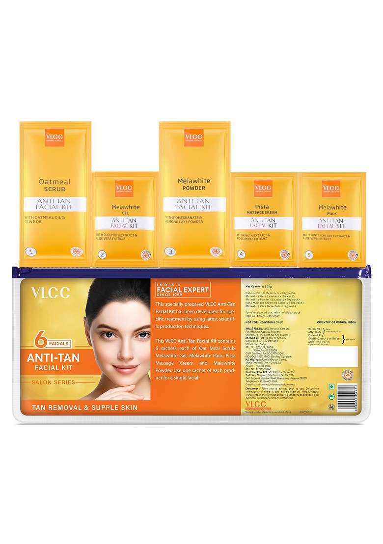 Vlcc Salon Series Anti Tan Facial Kit To Remove Sun Dark Spots 300 G - Indya