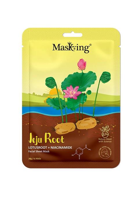 Masking Jeju Root Facial Sheet Mask With Lotus Niacinamide 20 G