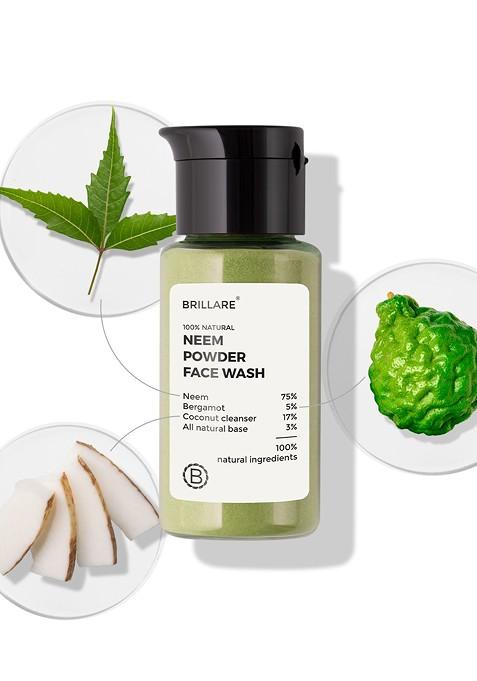 Brillare Neem Powder Face Wash For Acne Pimples|100 Natural Men And Women