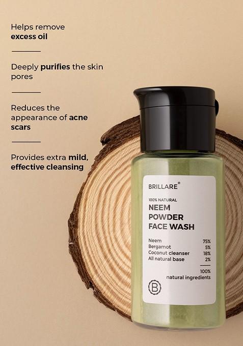 Brillare Neem Powder Face Wash For Acne Pimples|100 Natural Men And Women