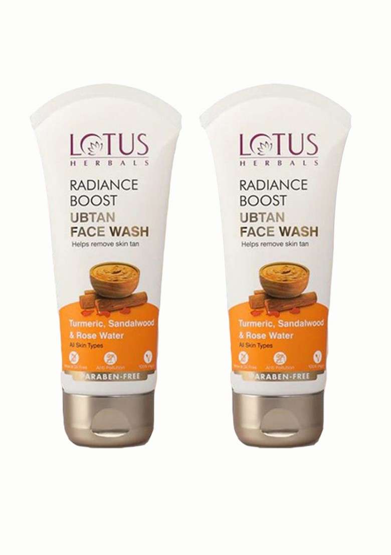 Lotus Herbals Set Of 2 Radiance Boost Ubtan Face Wash With Turmeric 100G Each - Indya