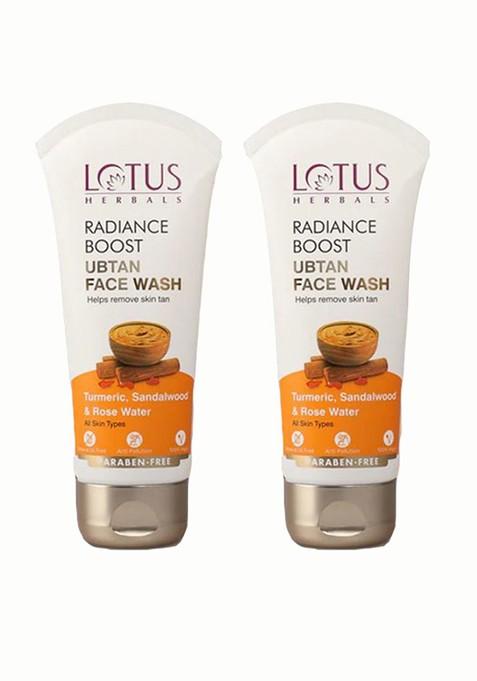 Lotus Herbals Set Of 2 Radiance Boost Ubtan Face Wash With Turmeric 100G Each
