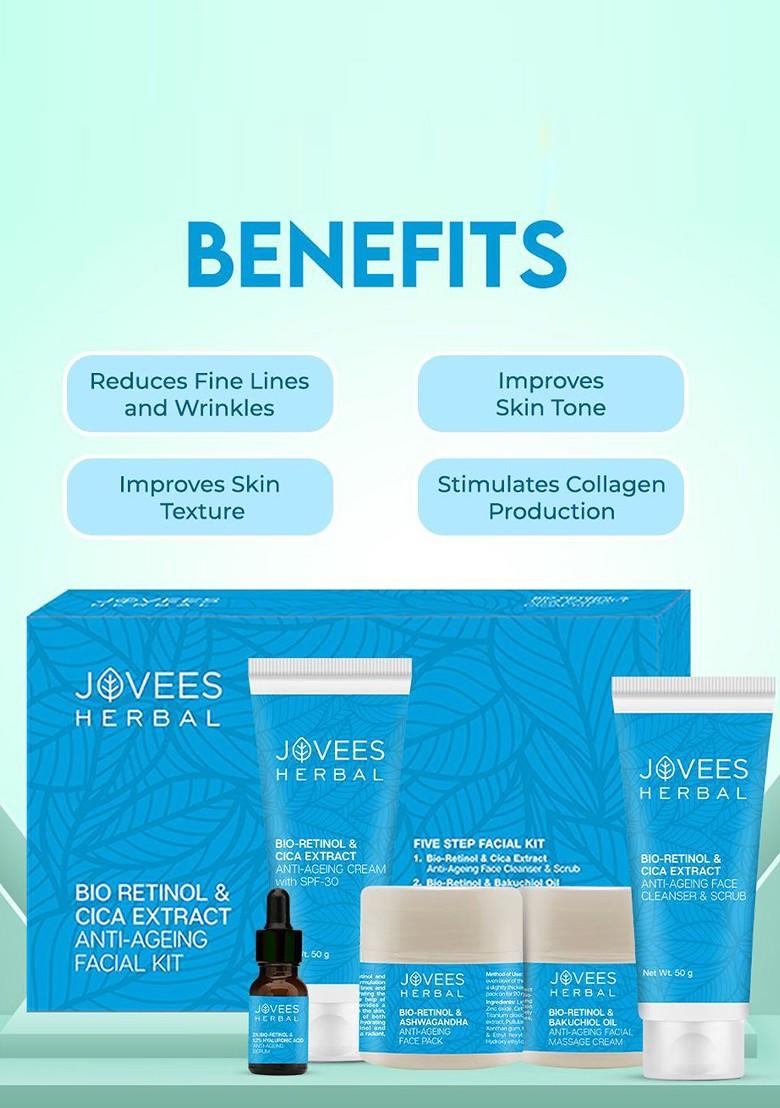 Jovees Bio Retinol Cica Extract Anti Ageing Facial Kit 215G